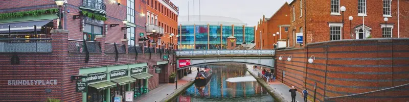 Birmingham city centre with modern architecture and the Bullring