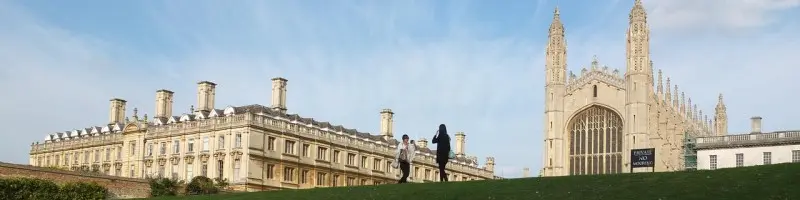 Cambridge University colleges along the River Cam with punting boats