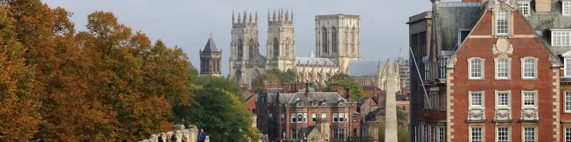 York Minster cathedral and the historic medieval streets of York