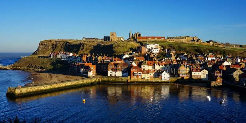 Whitby harbour and abbey